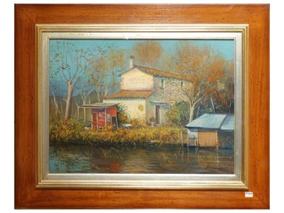 Massaciuccoli 1983, olio su cartoncino