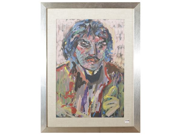 Silvio Loffredo : Ritratto virile 1977  - Asta Arte Moderna e Contemporanea - Maison Bibelot - Casa d'Aste Firenze - Milano