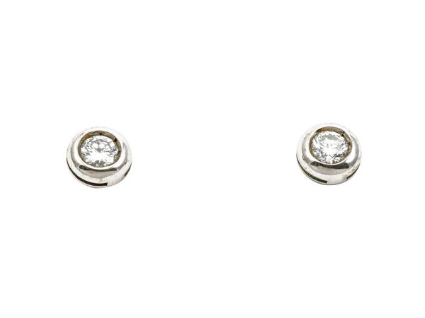 White gold stud earrings with diamonds  - Auction Jewels and Watches - Maison Bibelot - Casa d'Aste Firenze - Milano