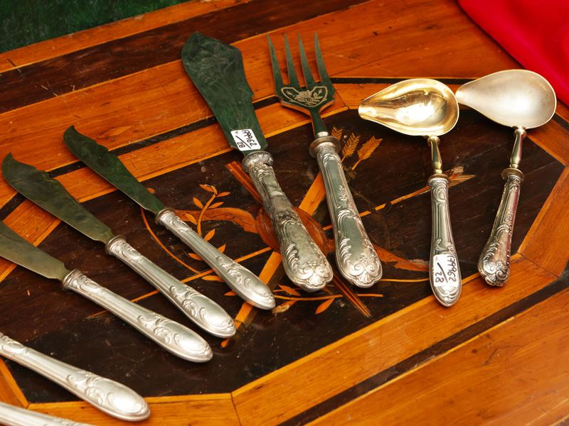 Servizio di posate da pesce in argento