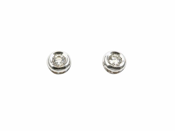 White gold earrings with diamonds  - Auction Jewels and Watches - Maison Bibelot - Casa d'Aste Firenze - Milano