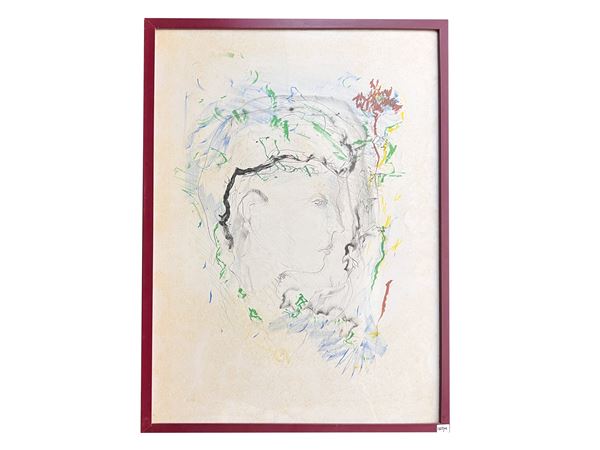 Ernesto Treccani : Profilo maschile  - Asta L'arte di arredare: occasioni in asta - Maison Bibelot - Casa d'Aste Firenze - Milano