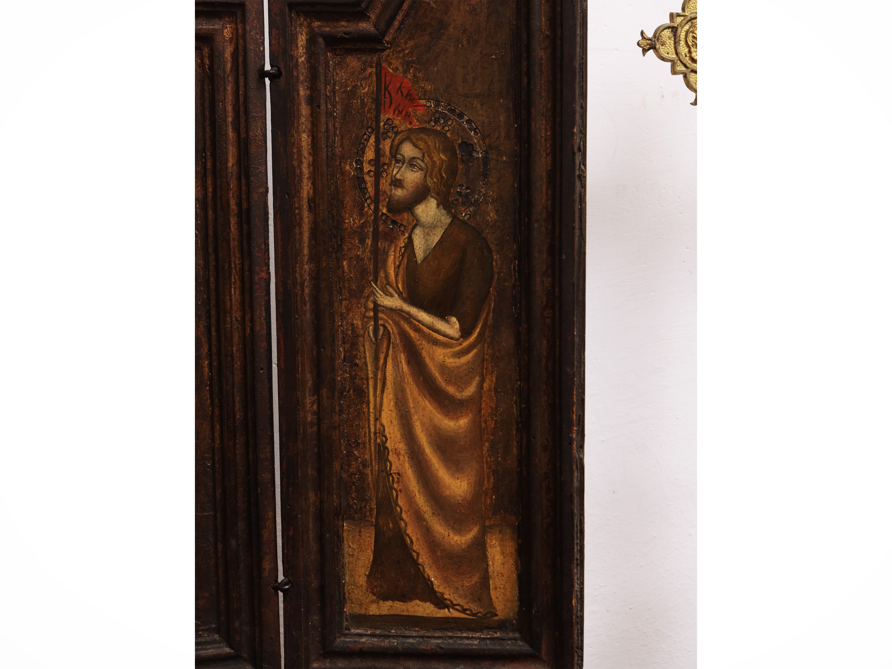 Trittico devozionale da viaggio, XIX secolo, olio su tavola