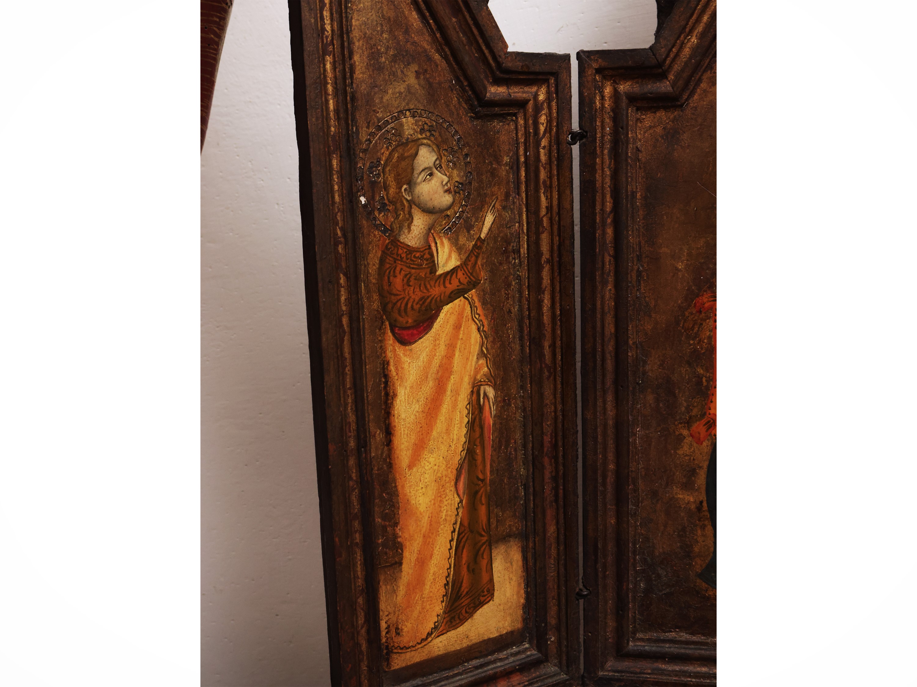 Trittico devozionale da viaggio, XIX secolo, olio su tavola