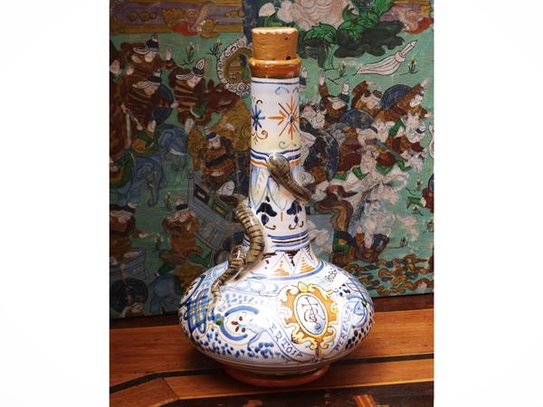 Small ceramic liqueur flask, Zaccagnini