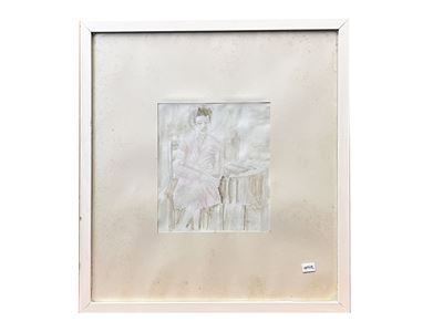 Donna in rosa, acquerello su carta, 1980