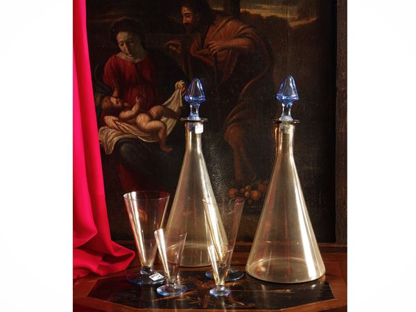 Servizio di bicchieri in vetro soffiato