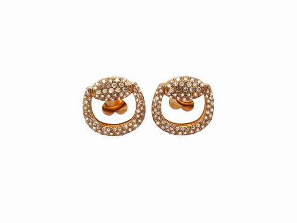 Orecchini in oro rosa con diamanti brown