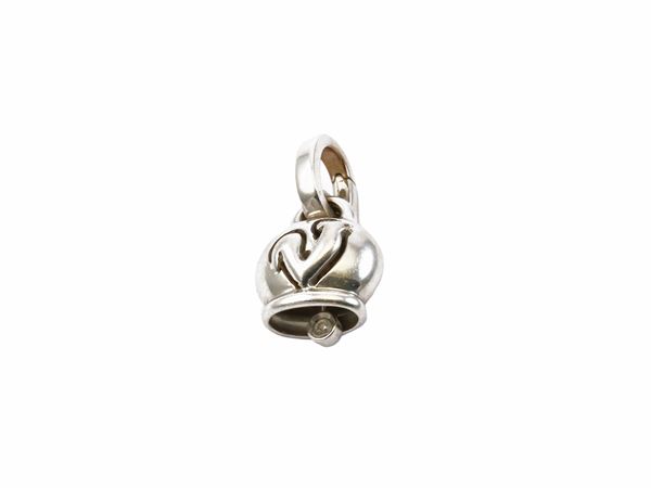 Pendente Chantecler Campanella in oro bianco con diamante