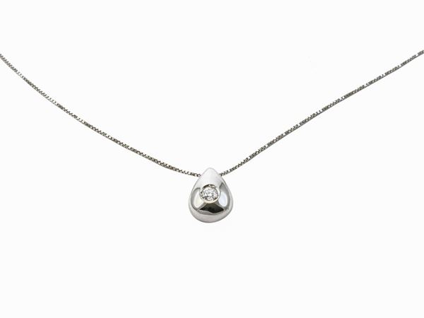 Chain with light point pendant in white gold with diamond  - Auction Jewels and Watches - Maison Bibelot - Casa d'Aste Firenze - Milano