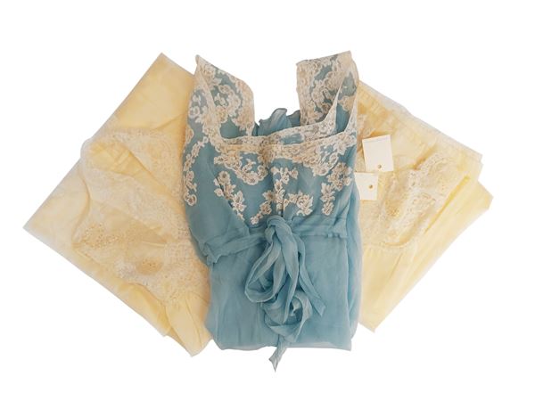 Lingerie, tailored composition in baby yellow satin