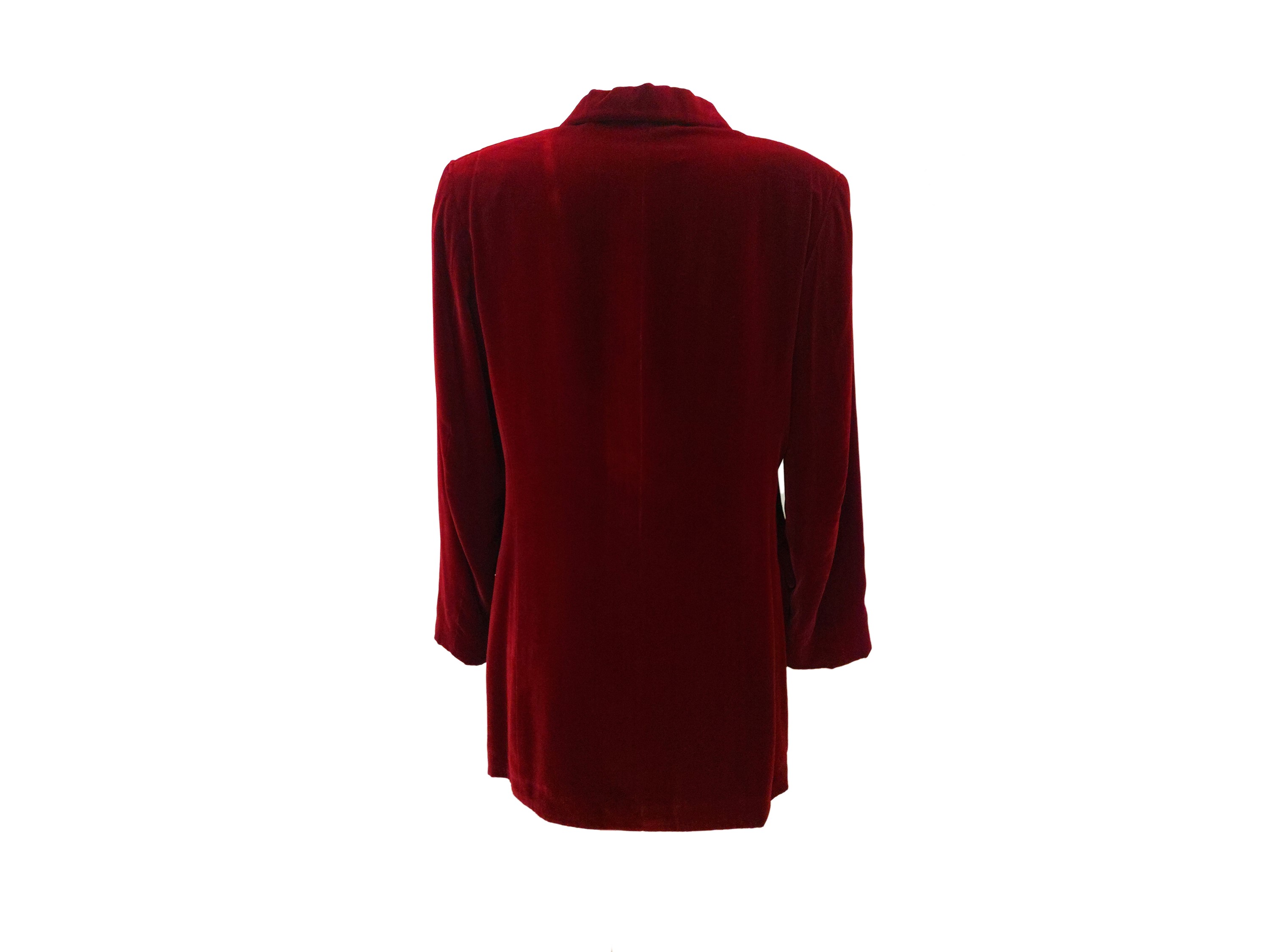 Jil Sander - Giacca-camicia in velluto liscio color rubino