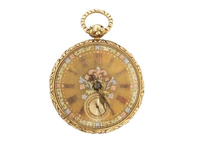 Orologio da tasca in oro giallo, Londra, 1801, movimento meccanico con cassa cesellata