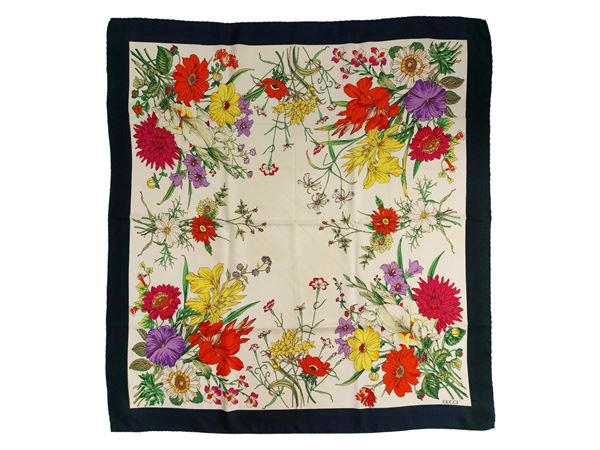 Gucci - Foulard in seta fantasia floreale
