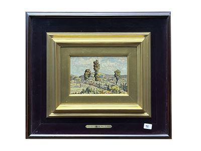 Paesaggio toscano, olio su faesite, 1949