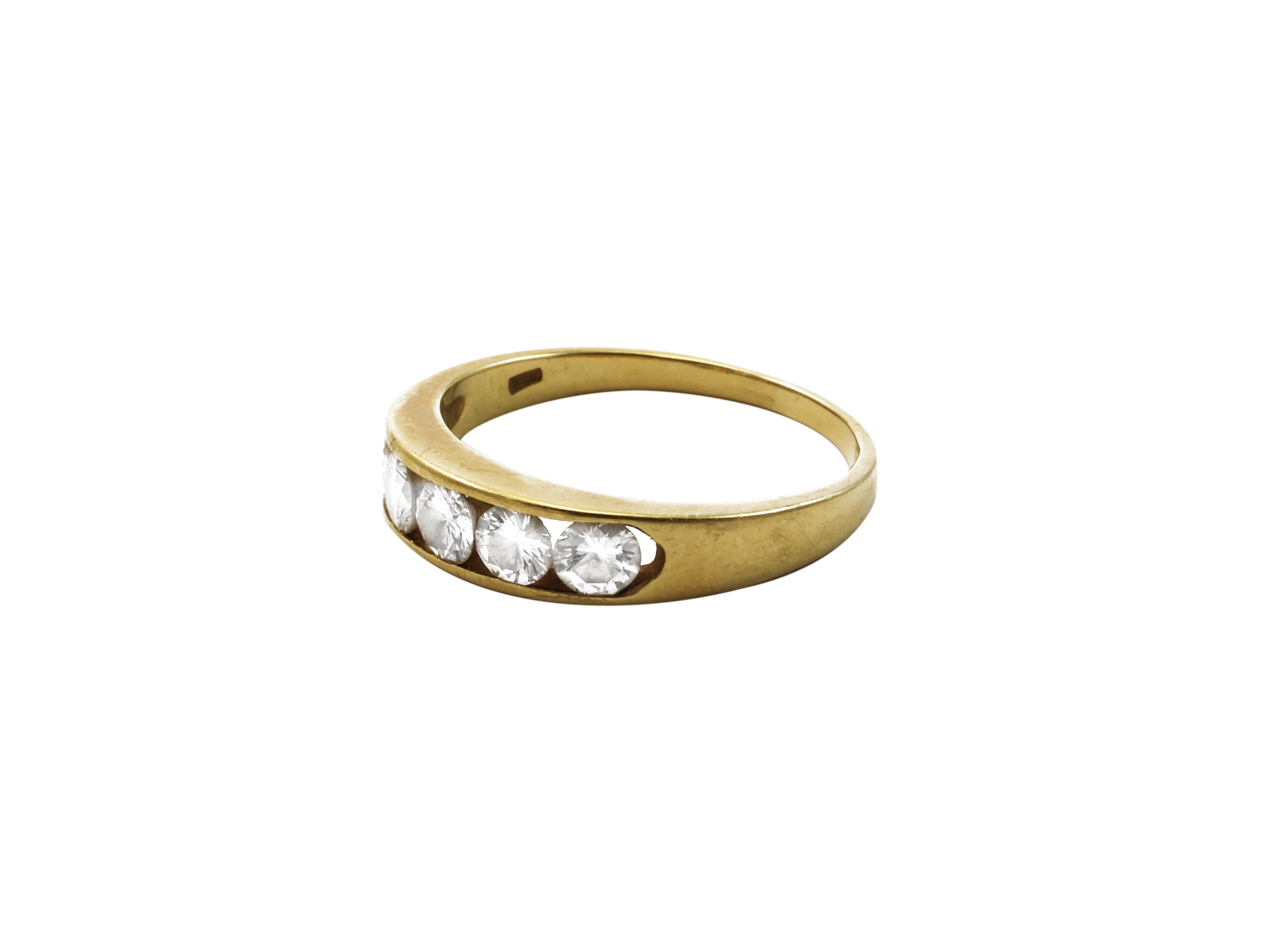Anello rivière in oro giallo con diamanti