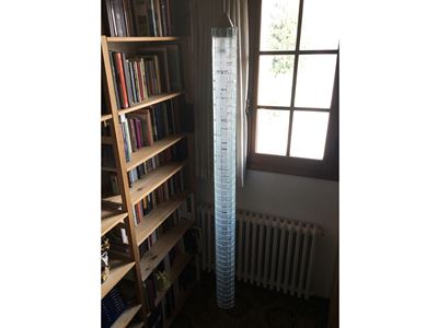 Lampada a sospensione moderna in vetro mosaico, h 184 cm, diam 12 cm