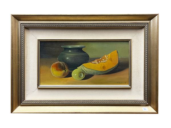 Still life with yellow melon