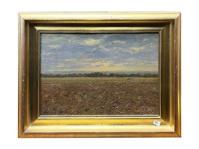 Paesaggio toscano, olio su cartone