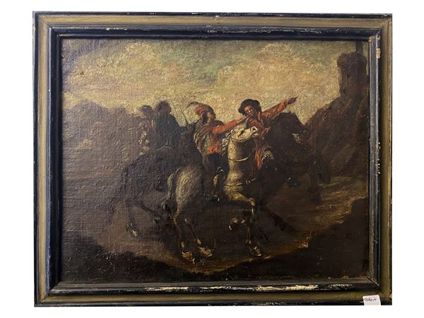Scuola napoletana del XVII secolo - Landscape with knights