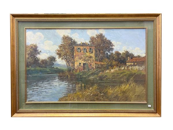 Francesco Maria Pieri - Paesaggio fluviale