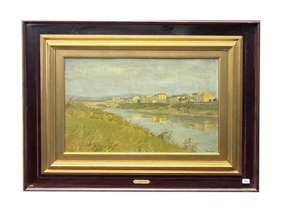 Case di San Frediano (dalle Cascine), olio su cartone