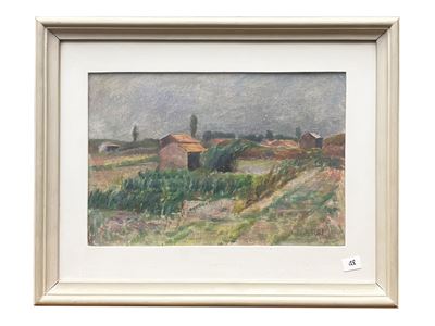 Paesaggio toscano, olio su tavoletta, 1934