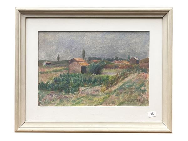 Antonio Nardi : Paesaggio toscano 1934  - Asta Arte Moderna e Contemporanea - Maison Bibelot - Casa d'Aste Firenze - Milano