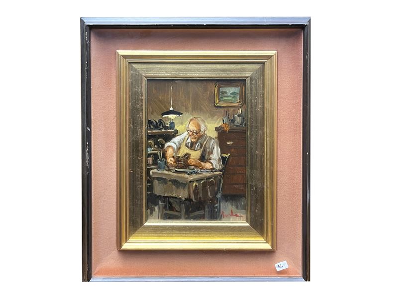 Ivo Cerrai, Dipinto a olio e cromolitografia su tela con figure religiose, lotto di dipinti