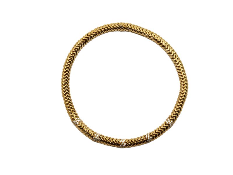 Collana Bulgari Spiga in oro giallo con diamanti