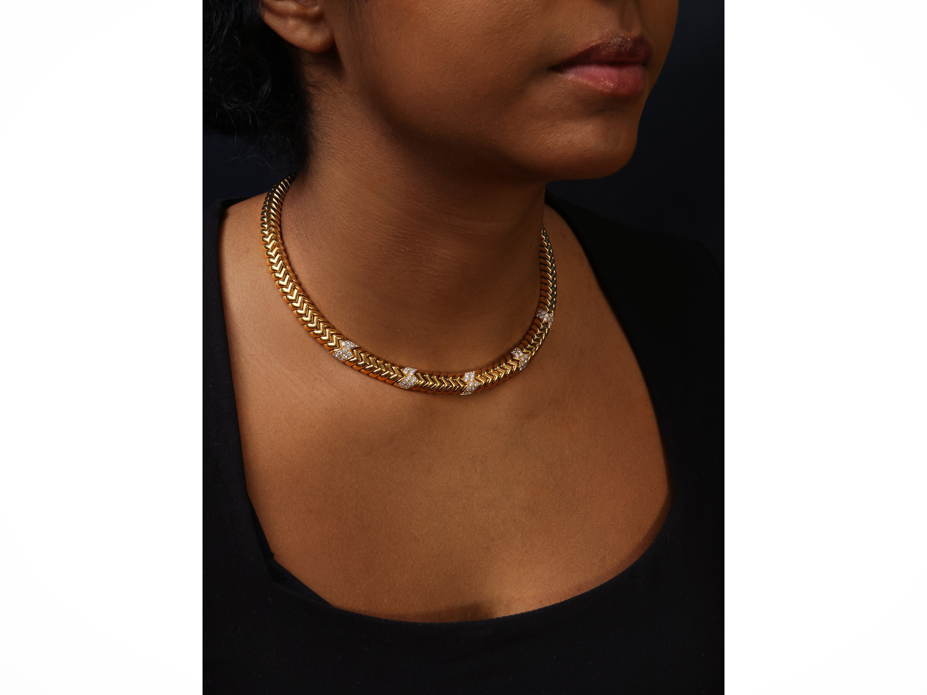 Collana Bulgari Spiga in oro giallo con diamanti