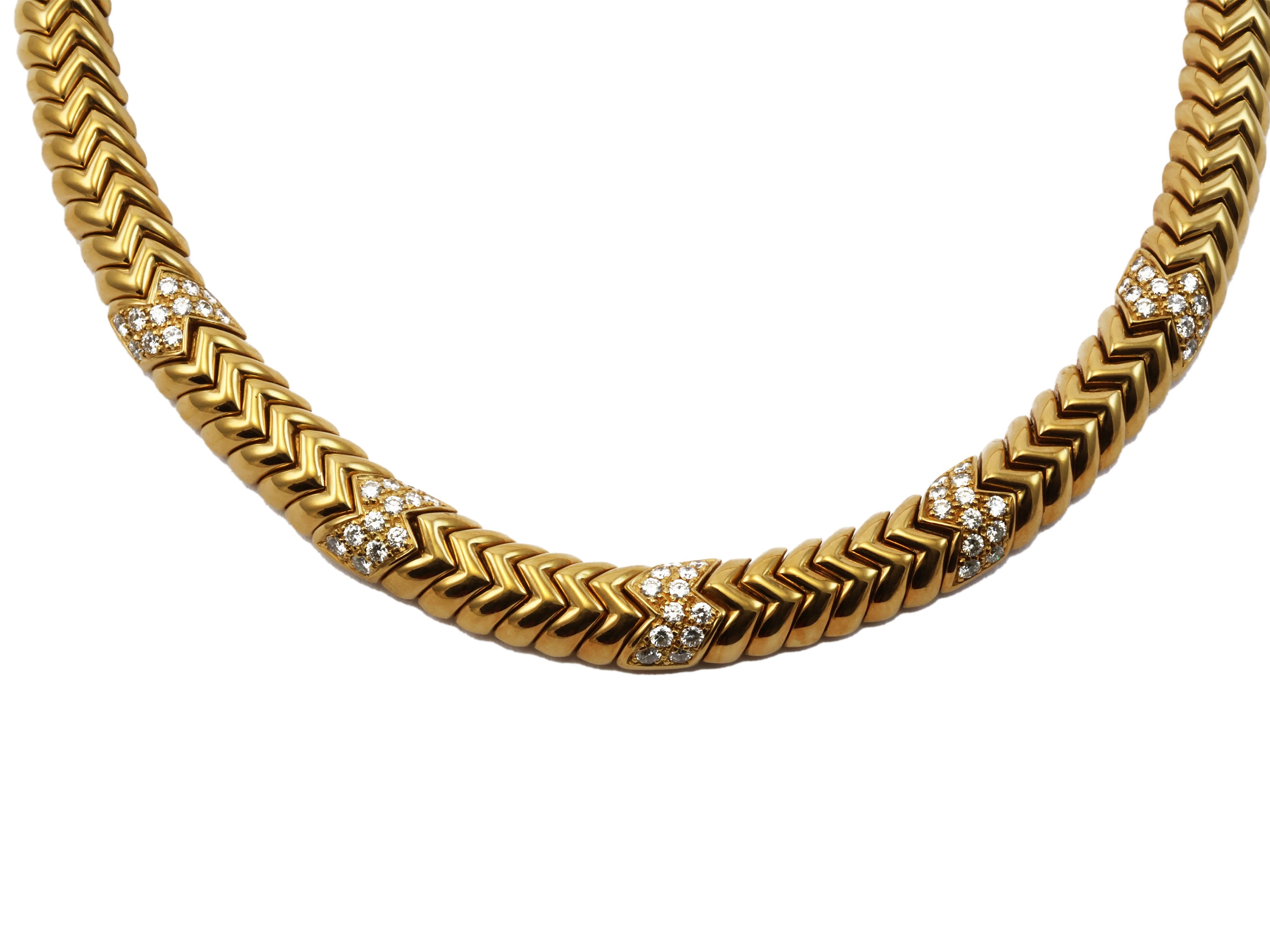 Collana Bulgari Spiga in oro giallo con diamanti