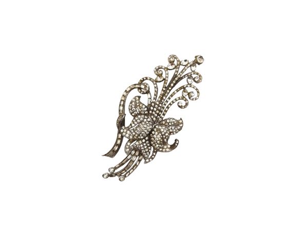 Grande spilla in metallo silver tone