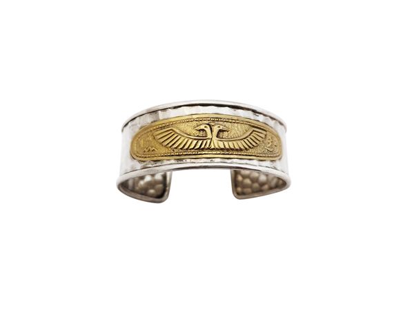 Rigid bracelet in hammered 925 silver  - Auction Vintagemania - Winter selection - Maison Bibelot - Casa d'Aste Firenze - Milano