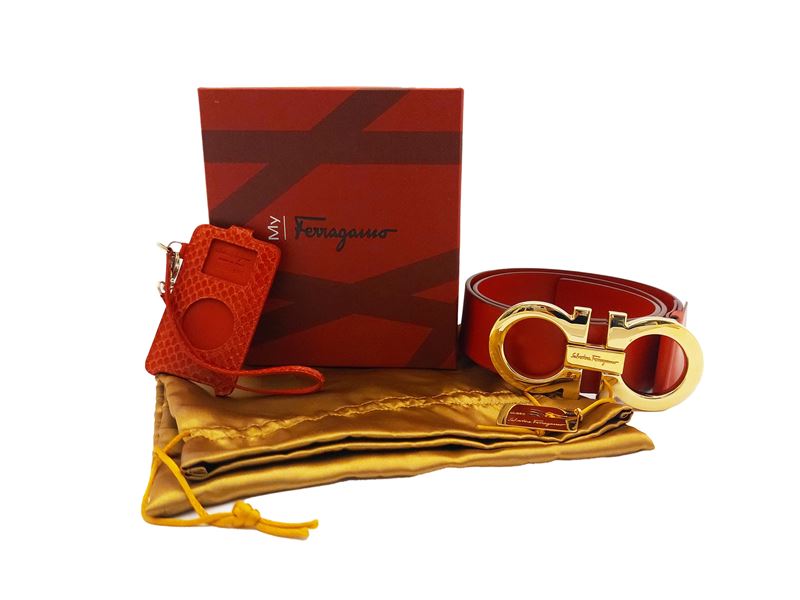 Salvatore Ferragamo - Cintura in pelle rossa