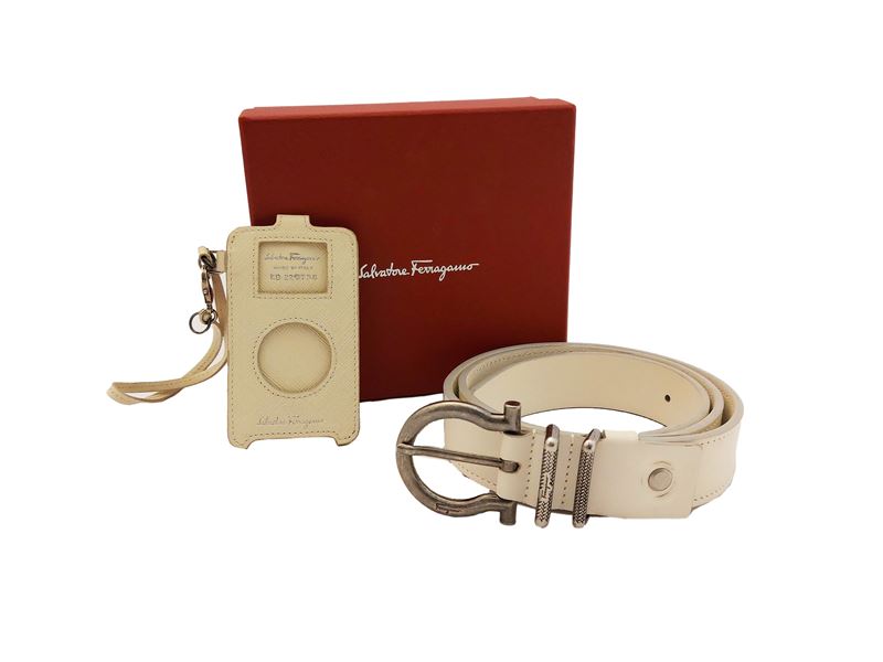 Salvatore Ferragamo - Cintura in pelle color riso