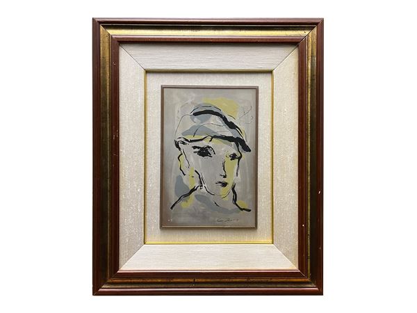 Ernesto Treccani : Face  - Auction Works on Paper - Maison Bibelot - Casa d'Aste Firenze - Milano