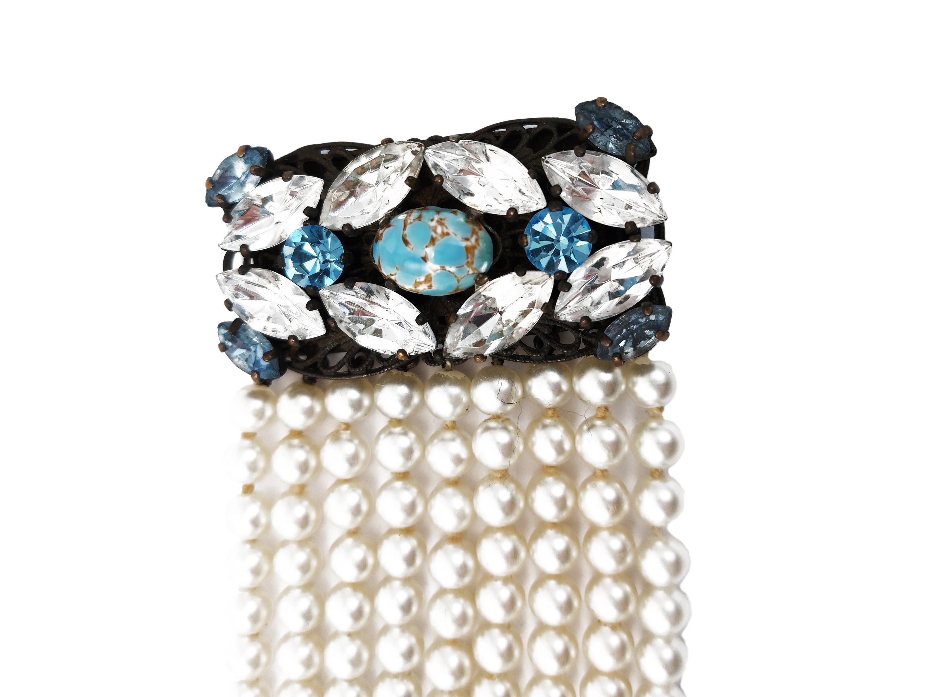 Bracciale D'epoca con Perle Simulate