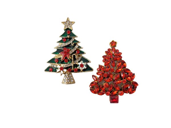 Two Christmas pins  - Auction Vintagemania - Winter selection - Maison Bibelot - Casa d'Aste Firenze - Milano