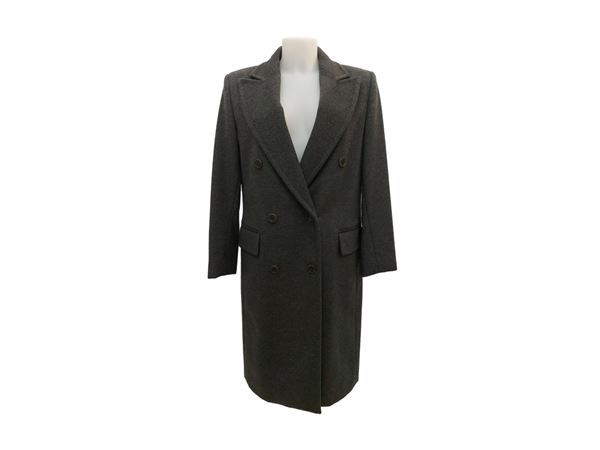 Max Mara, Coat in anthracite-colored wool and cashmere fabric
