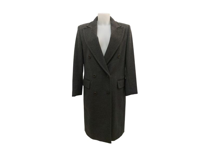 Max Mara - Cappotto in Tessuto di Lana e Cachemire Color Antracite