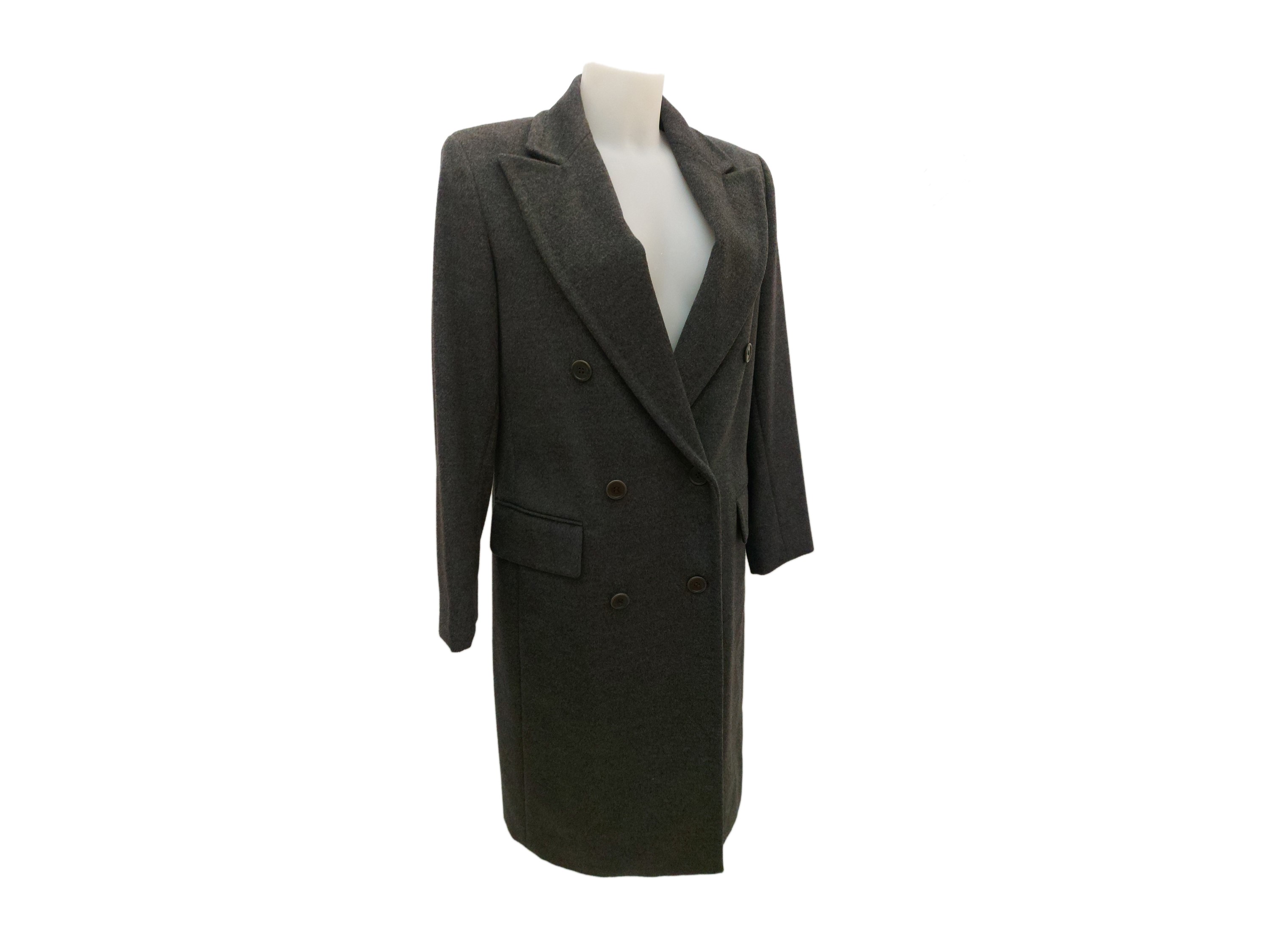 Max Mara - Cappotto in Tessuto di Lana e Cachemire Color Antracite
