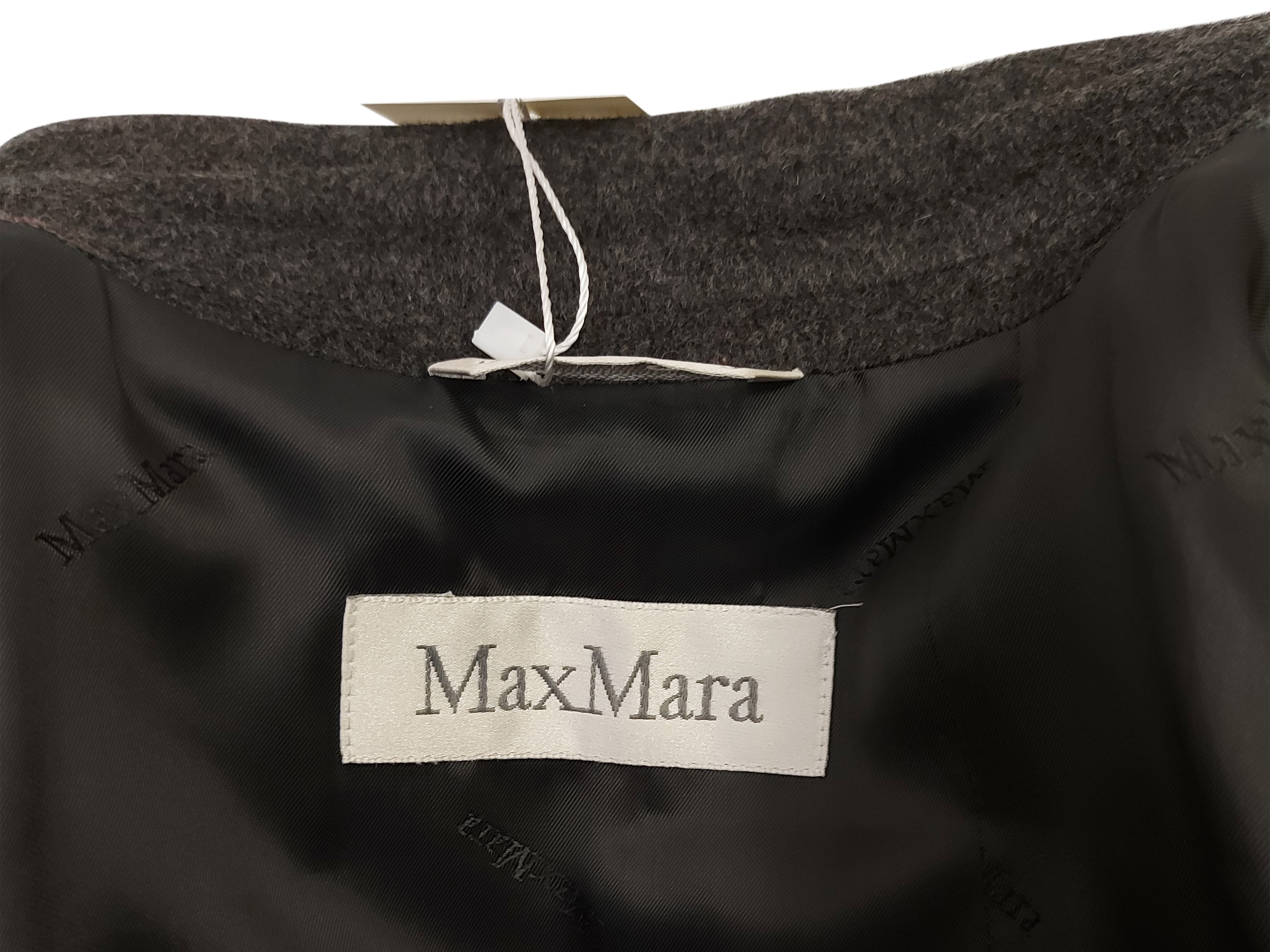 Max Mara - Cappotto in Tessuto di Lana e Cachemire Color Antracite
