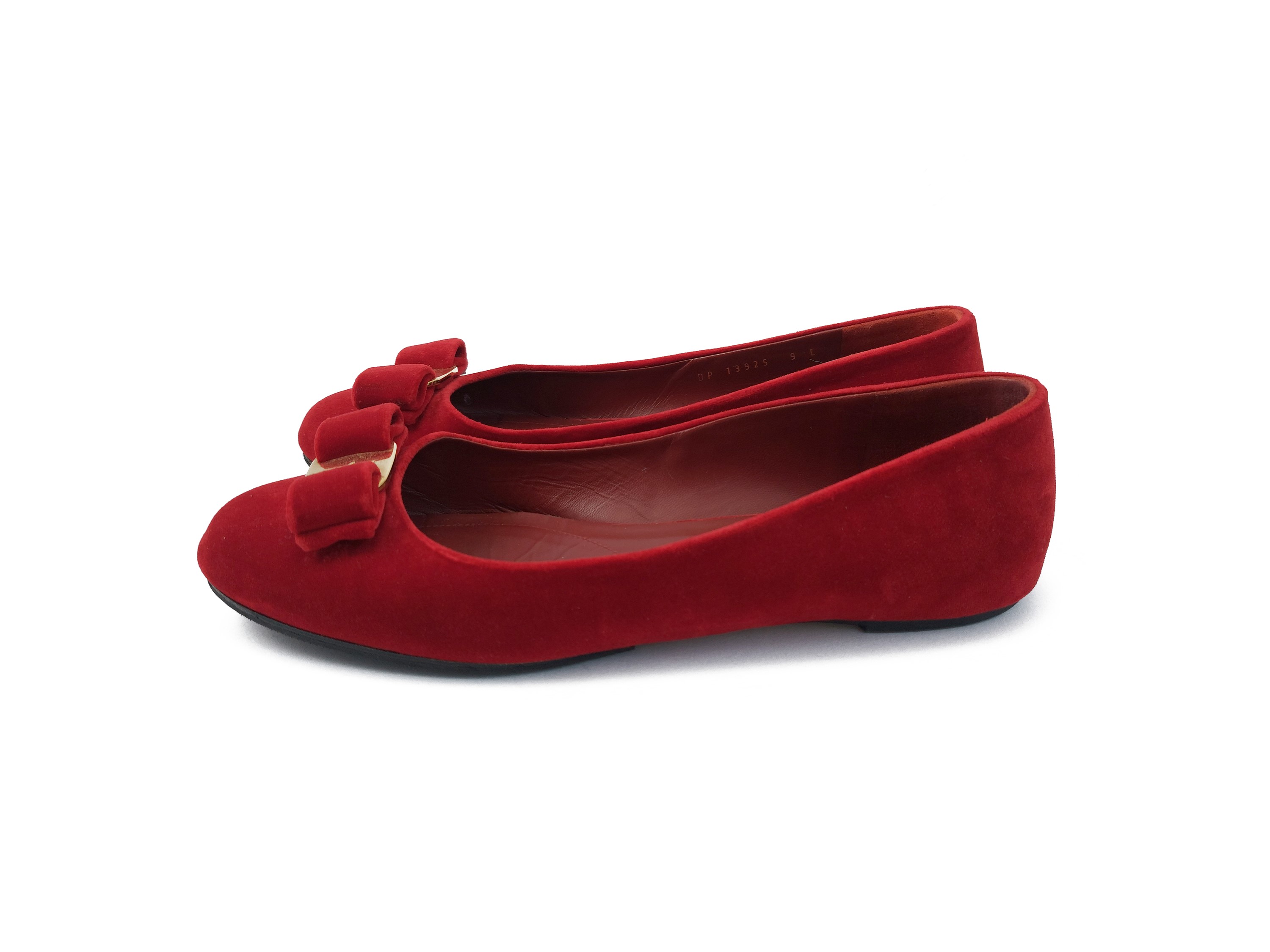 Salvatore Ferragamo- Ballerine in velluto rosso