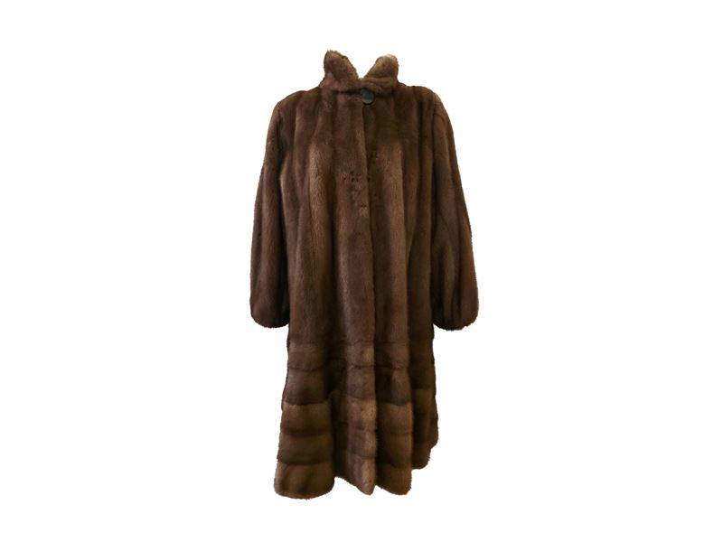 Cappotto in Pelliccia di Visone Marrone
