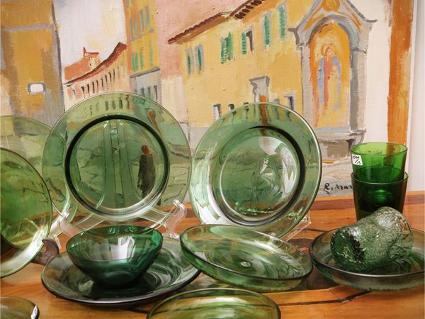 Miscellany of green glasses from Empoli