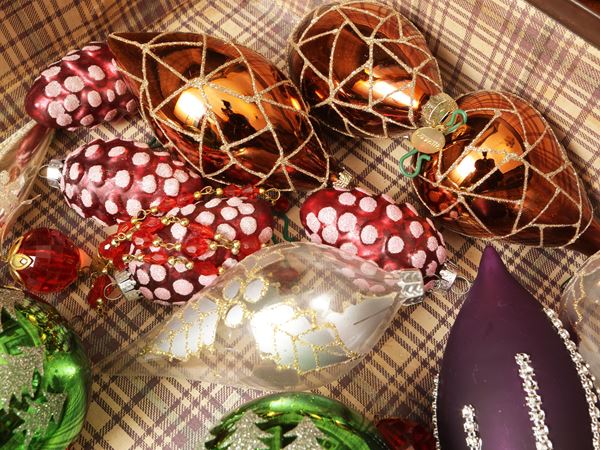 Miscellanea di palline di Natale in vetro