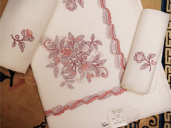 White linen byssus tablecloth