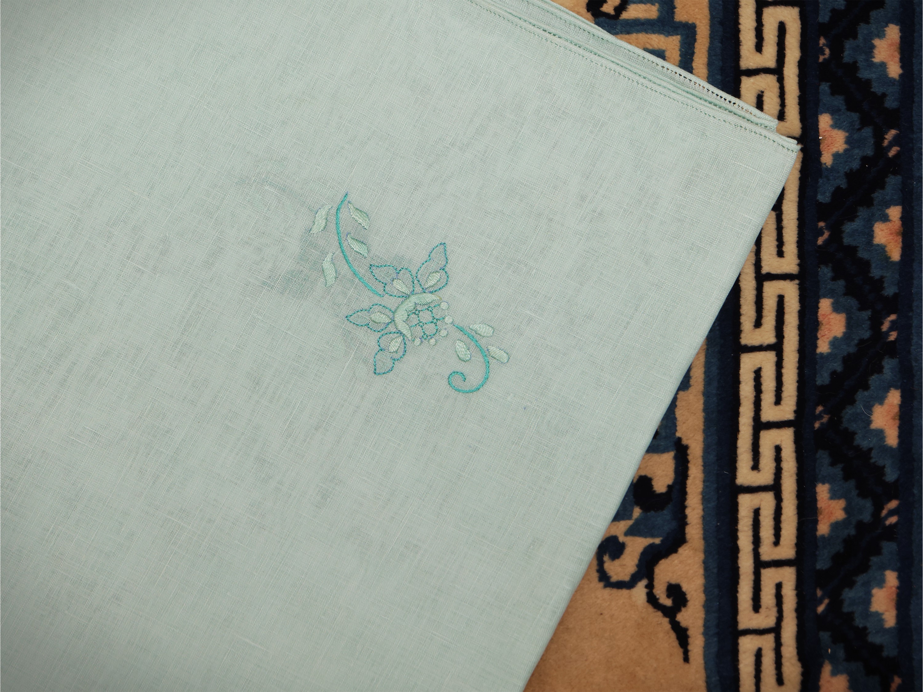 Tovaglia in Puro Lino Color Celeste Cielo