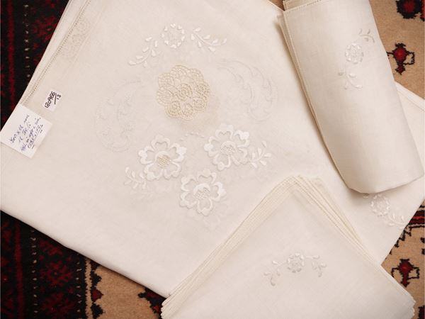Ivory pure linen tablecloth